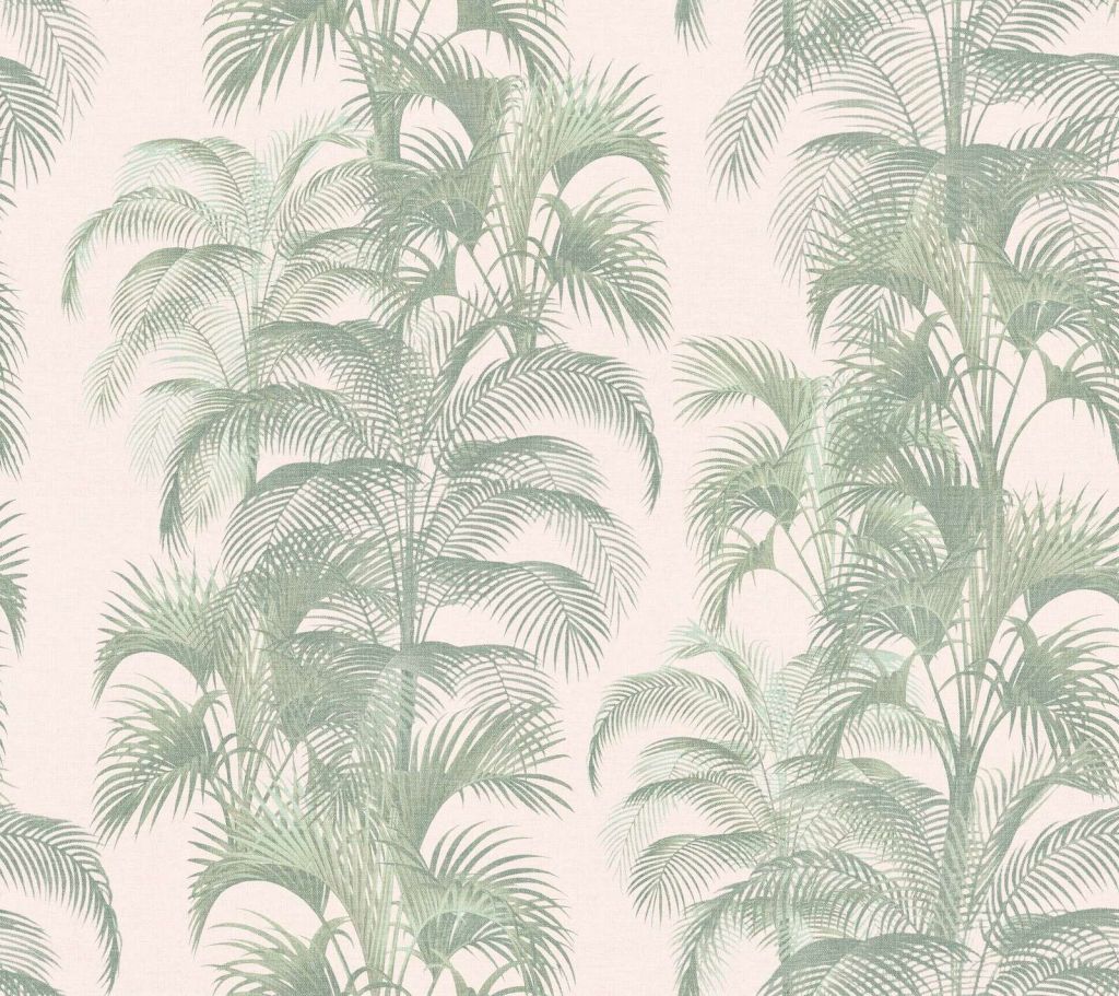 sage green palms in linen beige