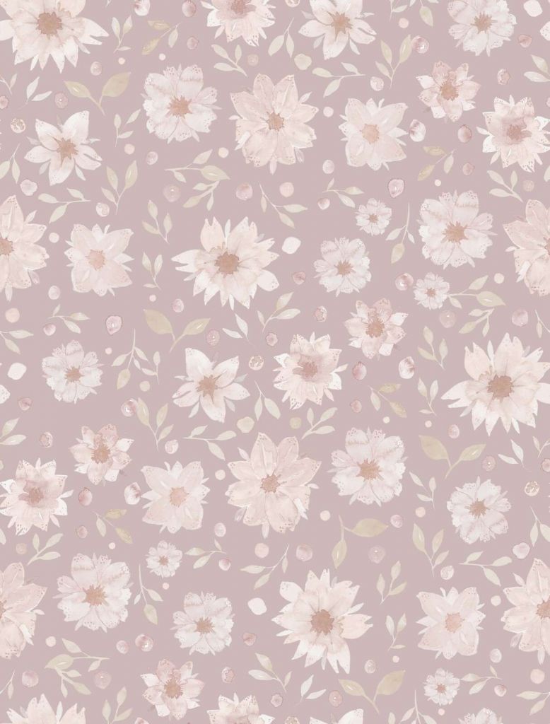 Soft watercolor flowers in mauve