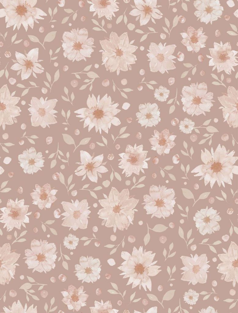 Soft watercolor flowers in blush beige