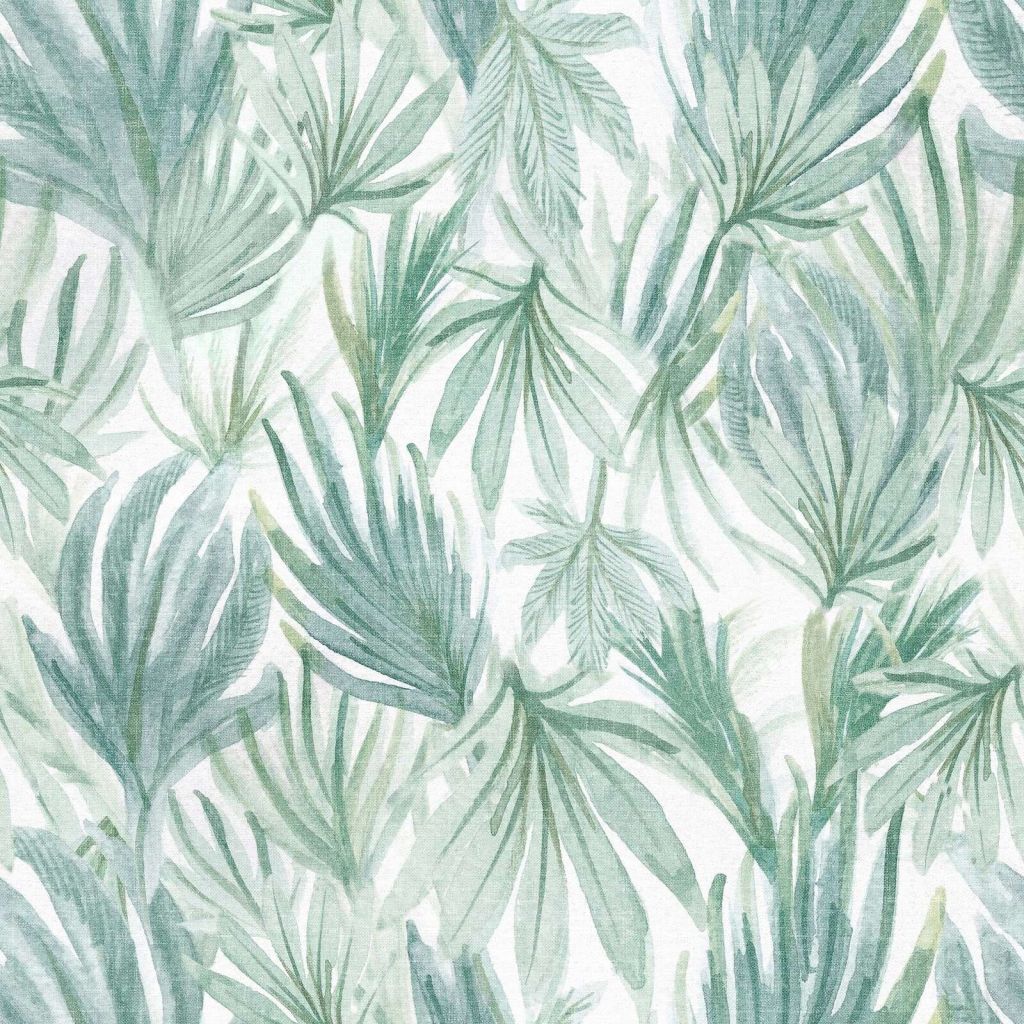 Watercolor palm leaves in sage green