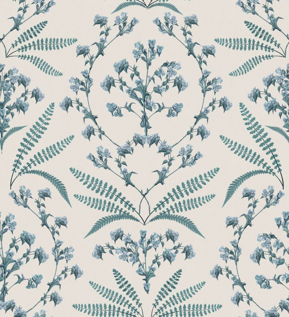 Botanical ferns and flowering branches