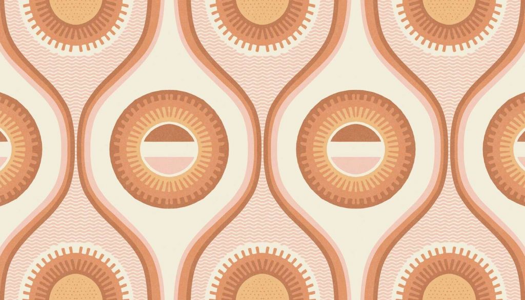 Retro sunbeams in warm shades