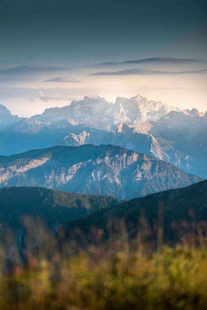 Blue layering in mountainous terrain