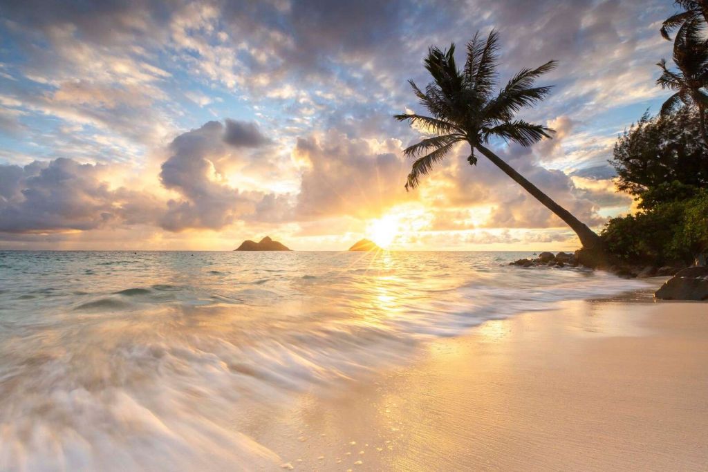 Slow light on tropical beach