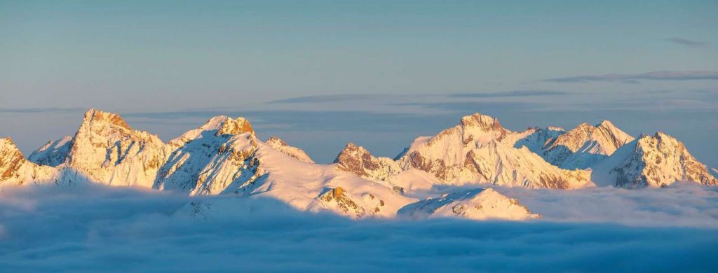 Golden Glow On Mountain Tops