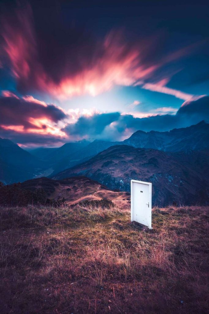 White Door In Dream Landscape