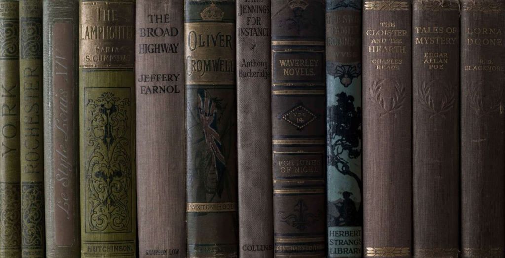 Old books on a shelf