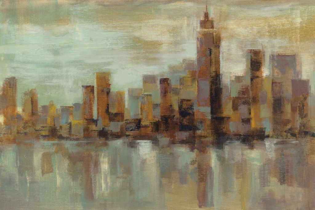 Foggy Skyline In Copper Light