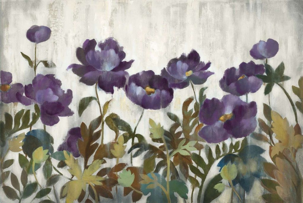 Deep Purple Floral Splendor In Leaf Shade