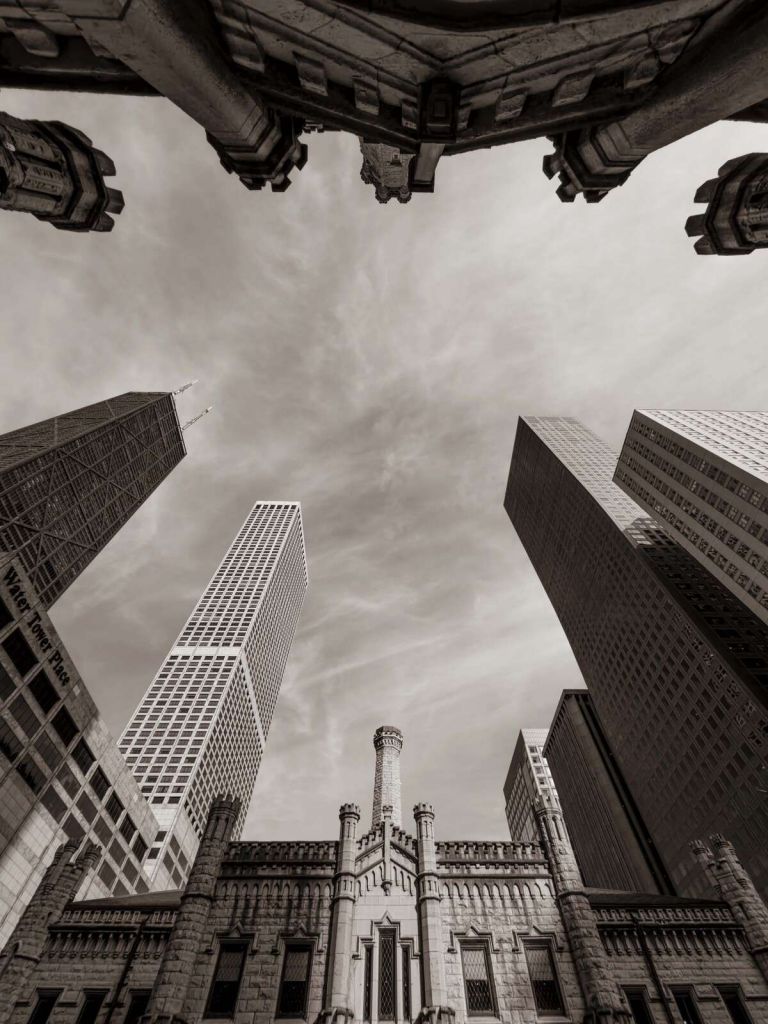 Skyscrapers in sepia