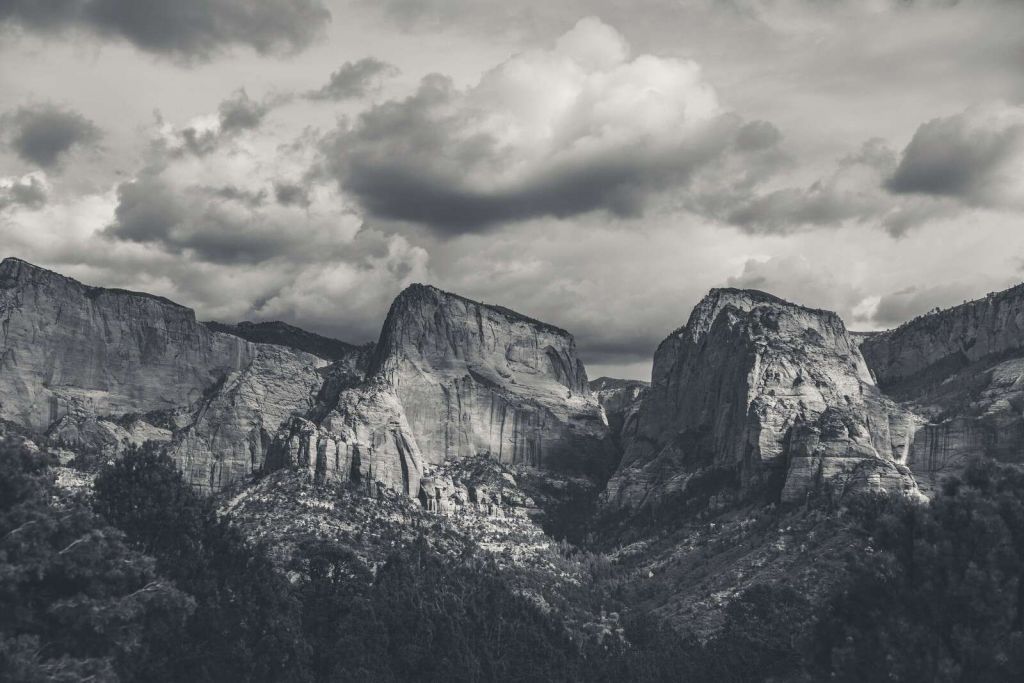 Gray rocks under storm light