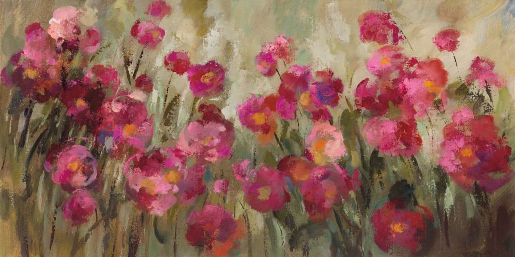 Fire-red flowers in summer glow