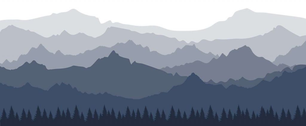 Dark mountains with a spruce forest