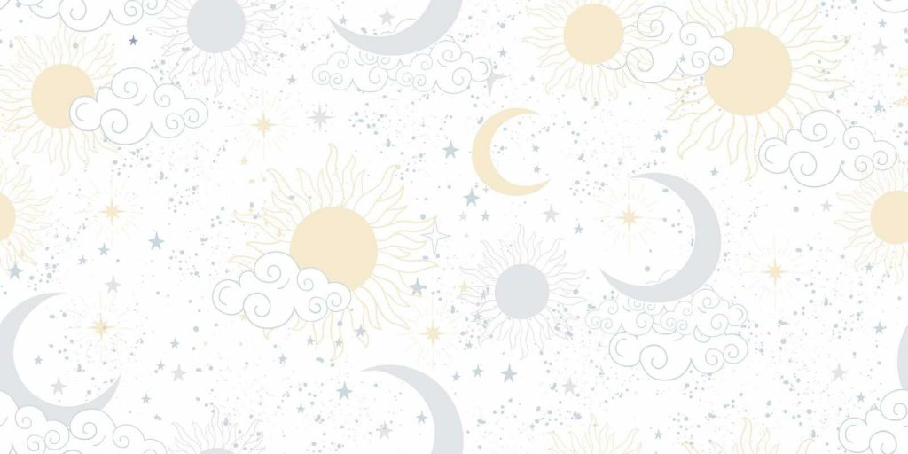 Bright sun and moonlit sky