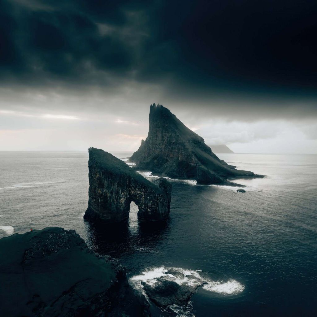 Dramatic sea and rock arch