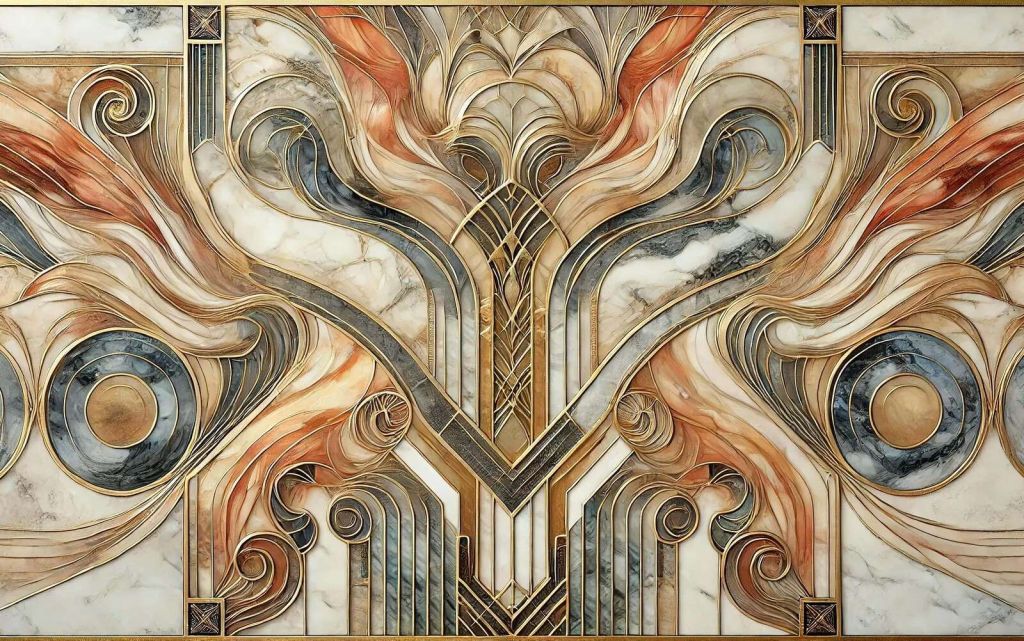 Marble lines in art deco symmetry