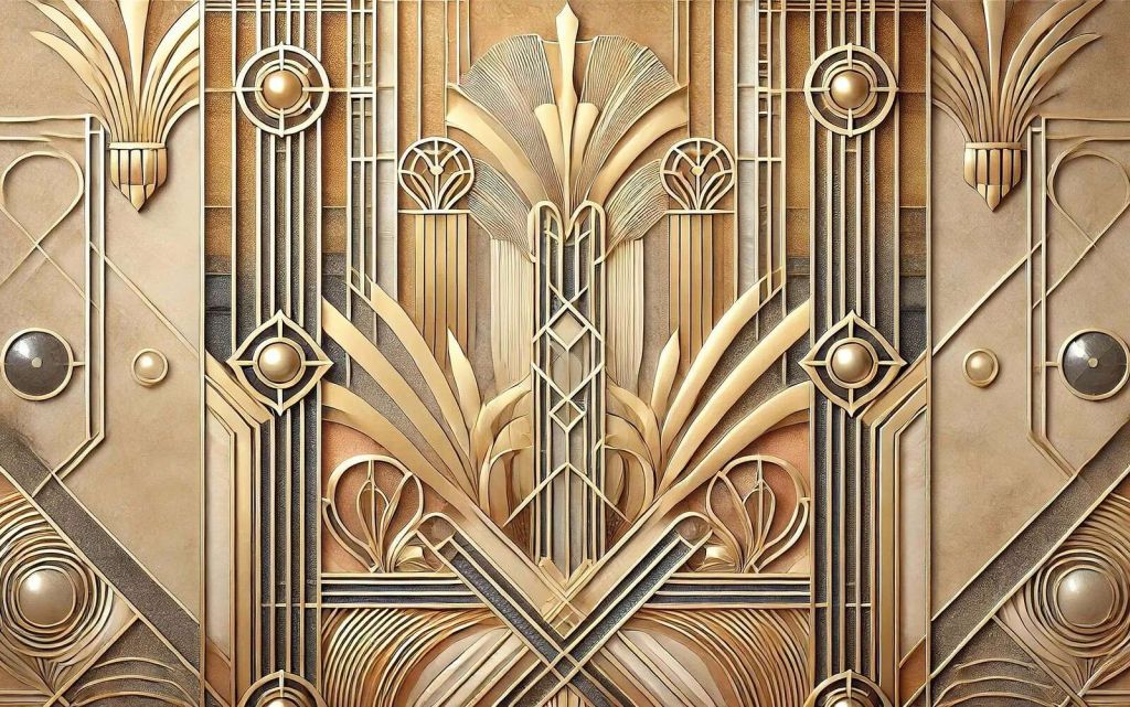 Gouden art deco in symmetrisch reliëf
