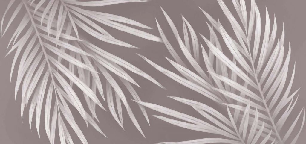 Light palm leaves in taupe.