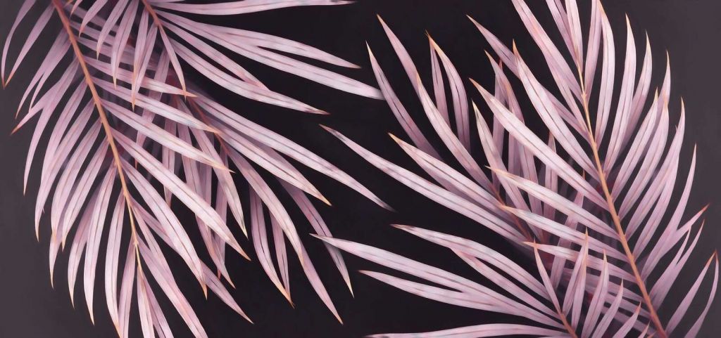 Soft palm leaves in dusty pink.
