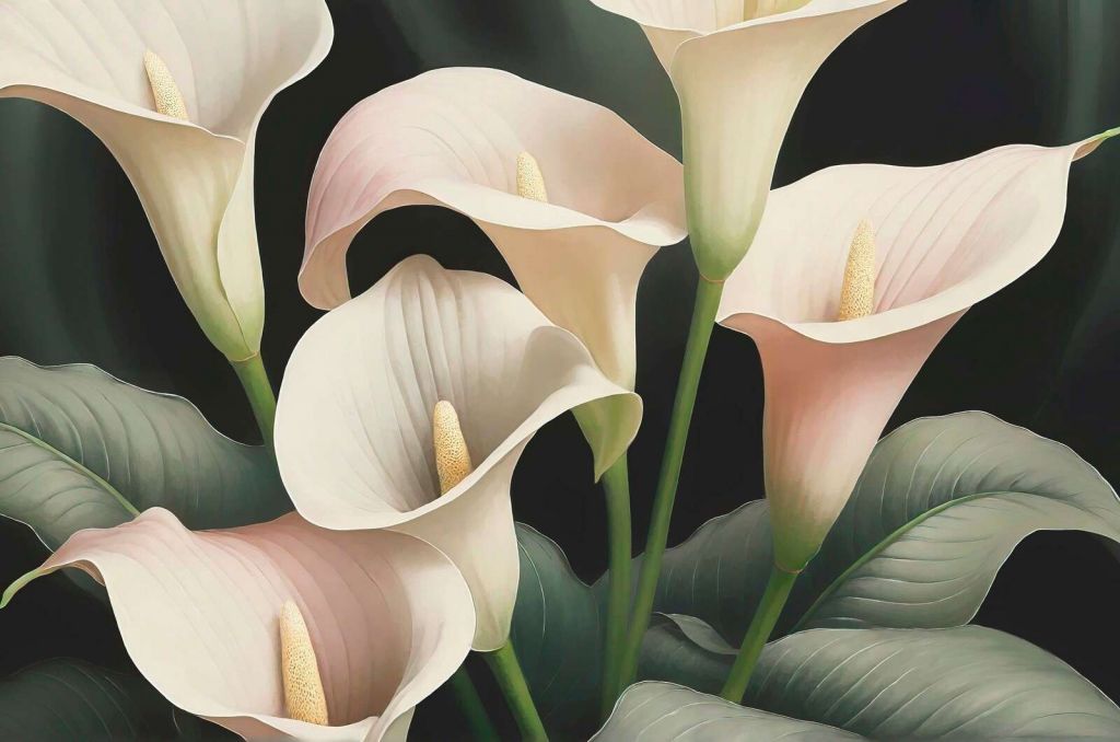 Elegant calla lilies in cream