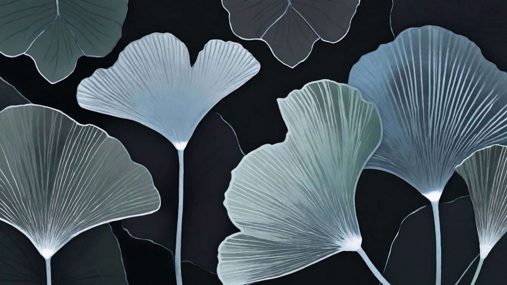 Cool ginkgo leaves at night.