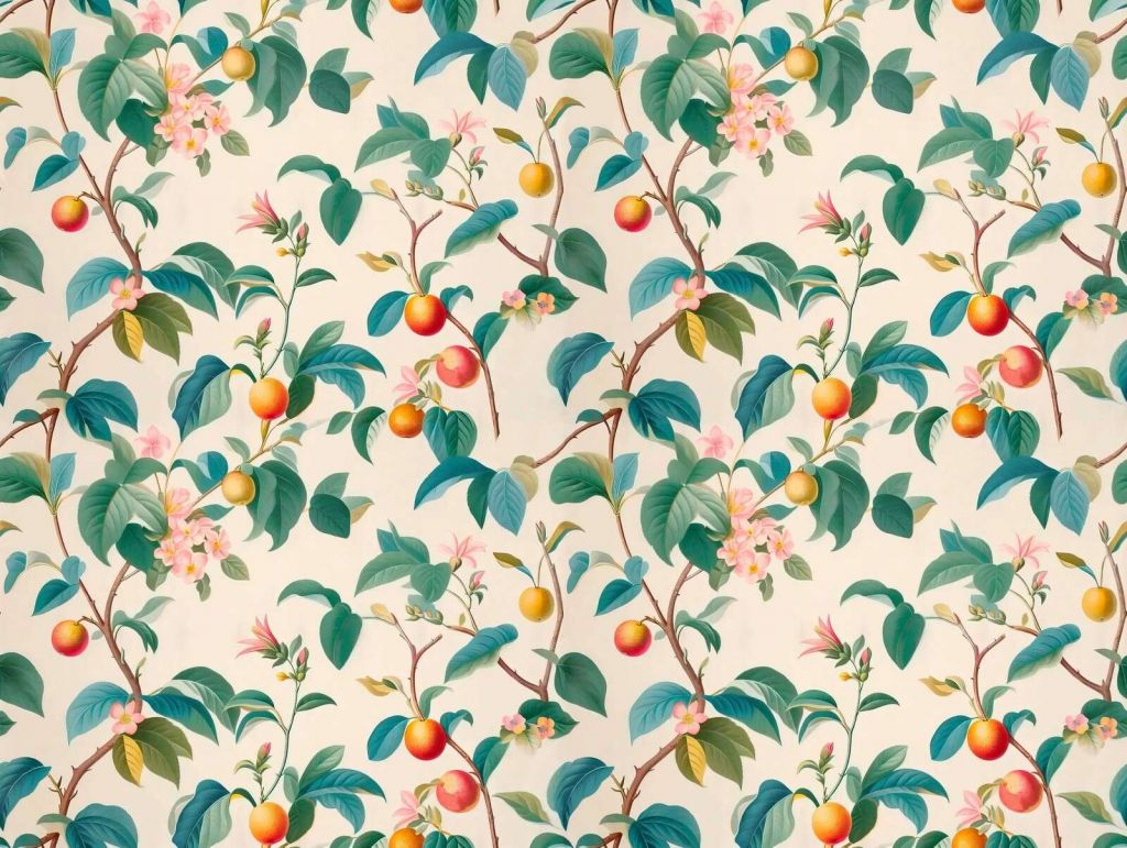 Fruit tree branches with blossoms