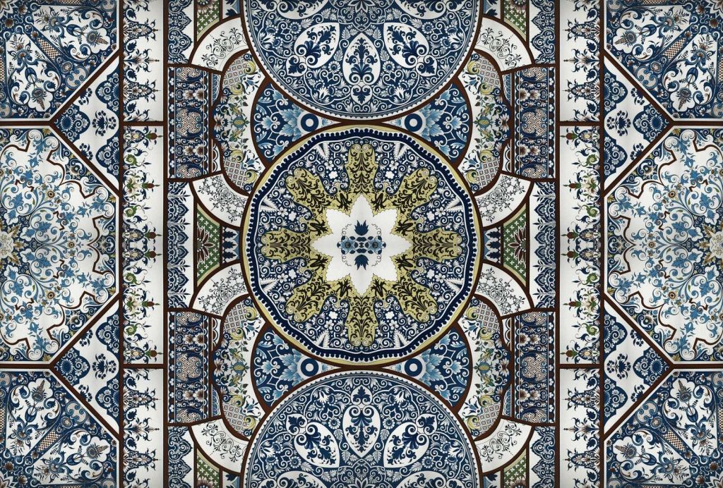 the blue tile mandala ornaments