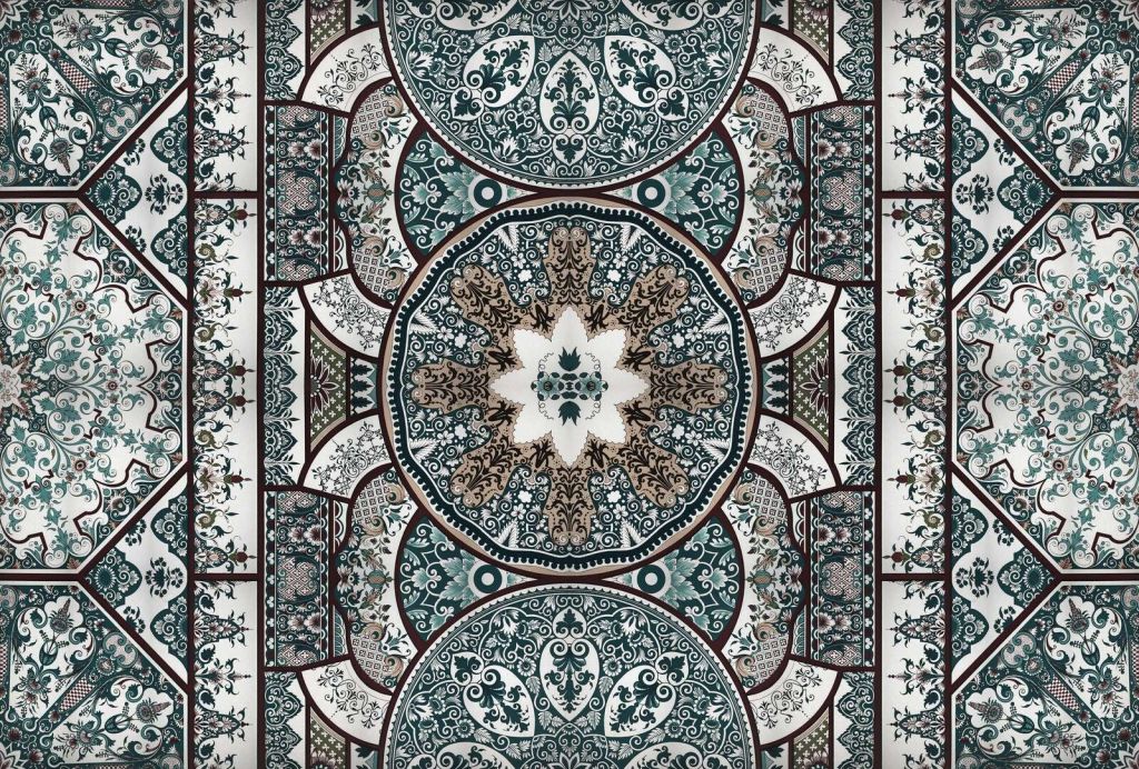 Green ornamental tile mandala