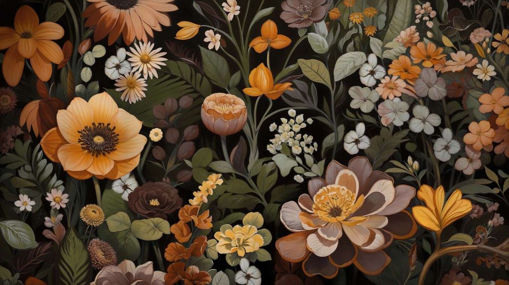 Warm botanical floral splendor