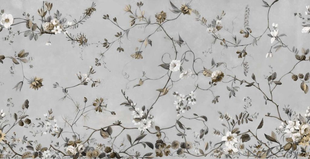 Elegant blossom branches in sepia