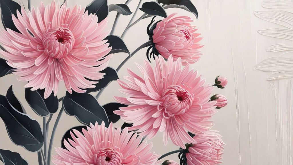 Soft pink chrysanthemum splendor
