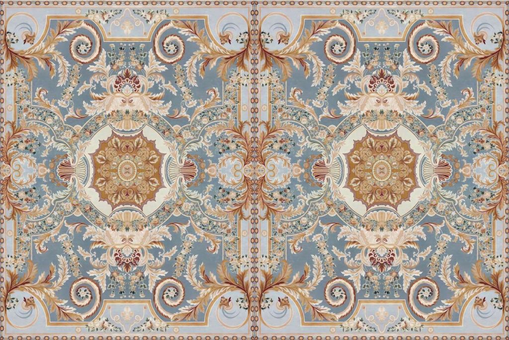 Baroque ornament in light blue.