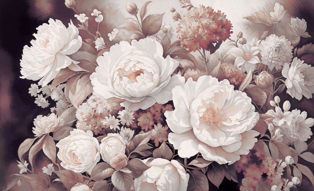 Romantic peonies in dusty pink