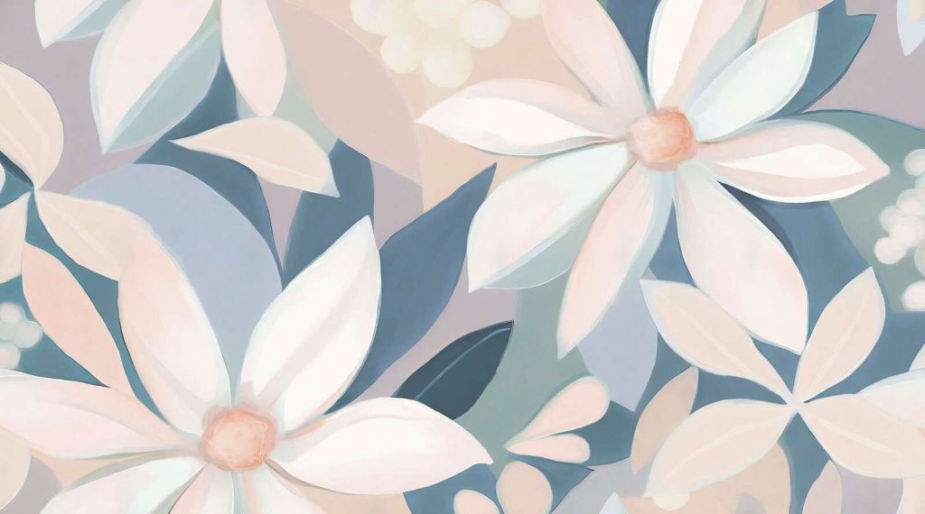Soft pastel flowers in blue