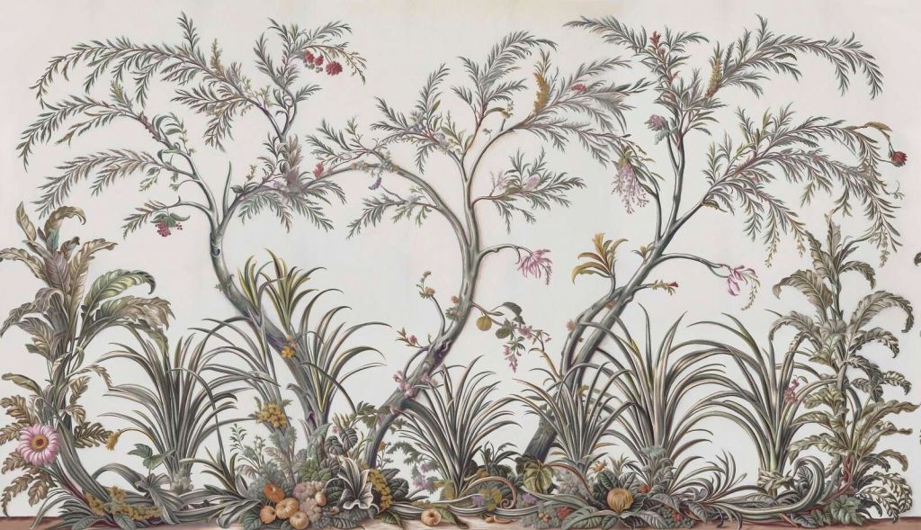 Graceful botanical trees and grasses