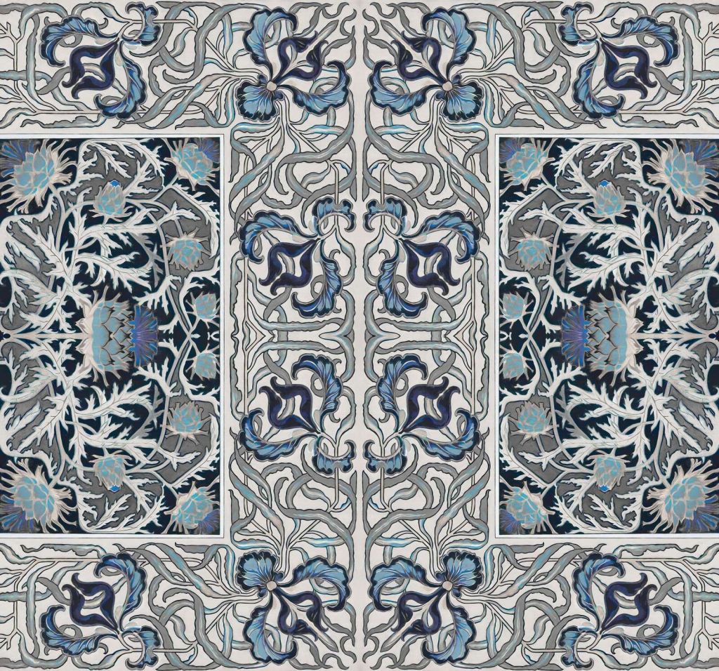Ornamental flowers in art nouveau