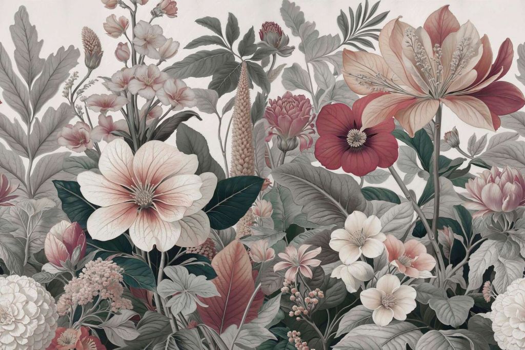 Artistic flowers in soft earth tones