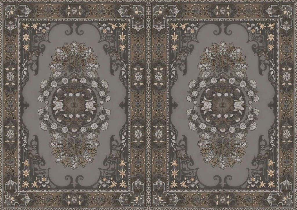 Classic ornaments in dark taupe