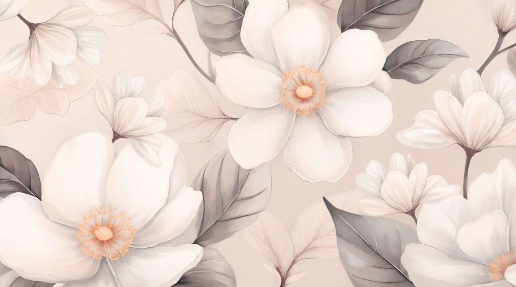 Soft magnolia flowers in cream
