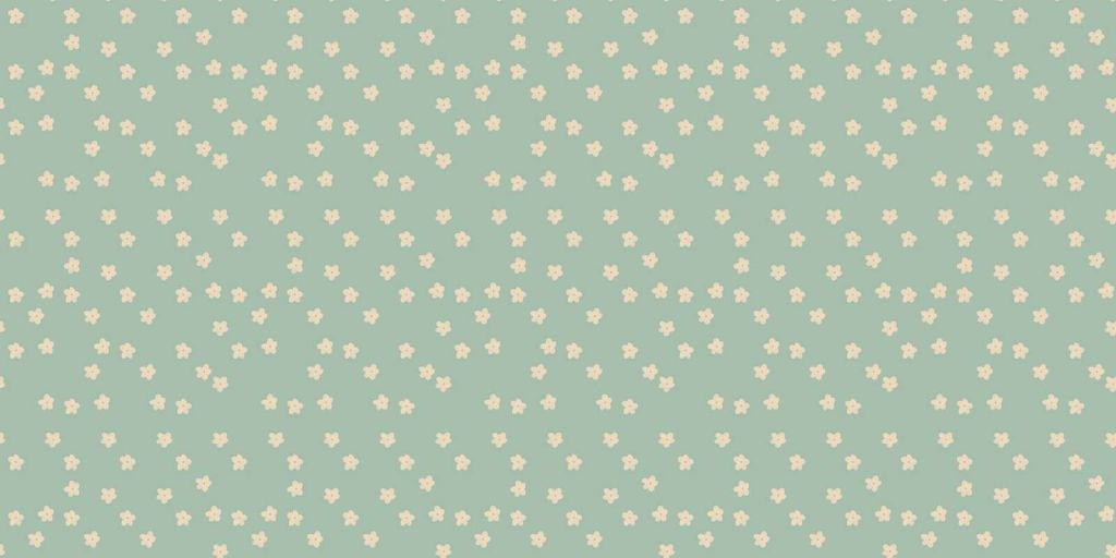 Cream flowers on sage green