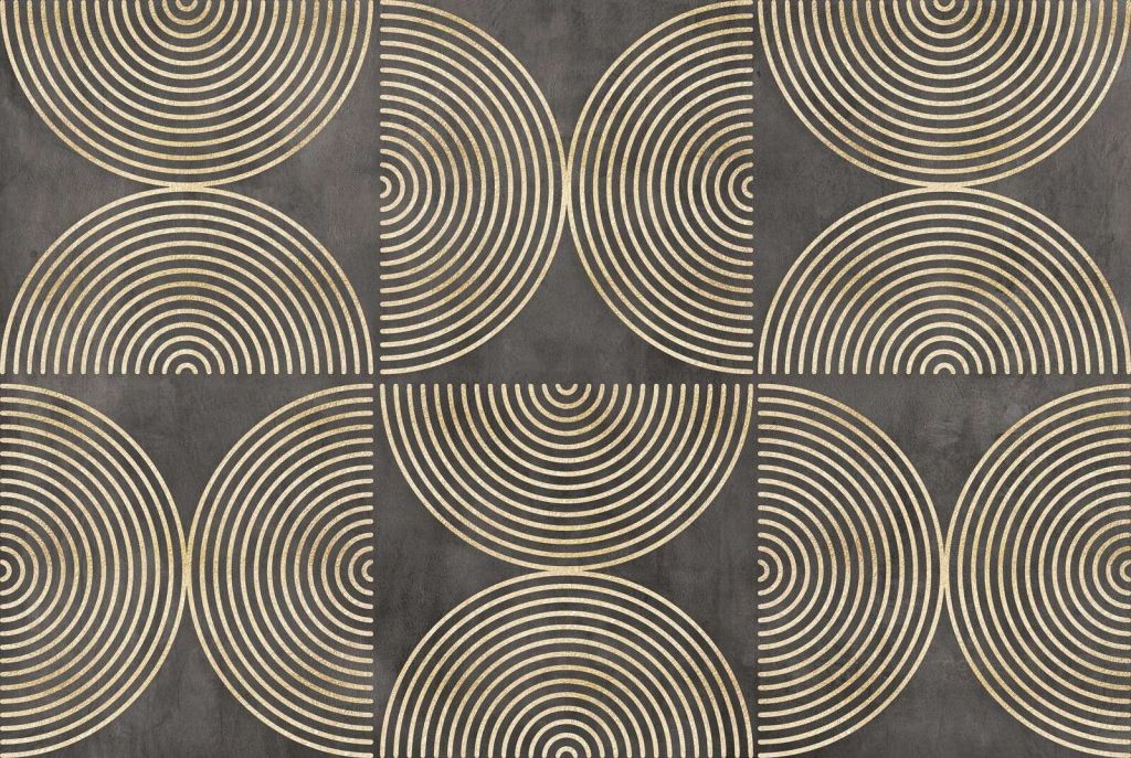 Eclectic Circles Modern Art Gold Brown