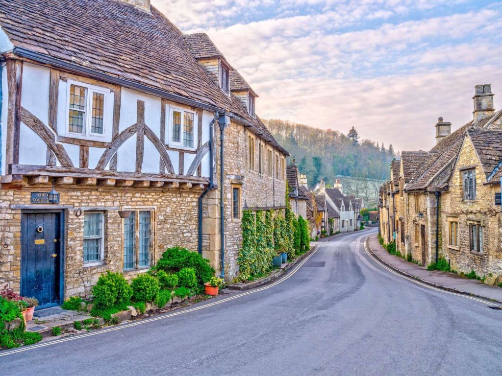 Rural village with stone houses