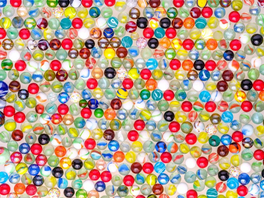 Colorful glass marble patterns