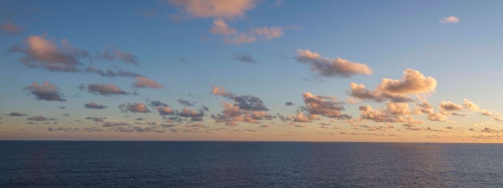 Calm sea under the evening sky