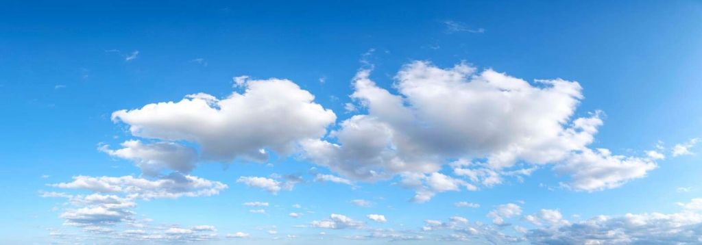 White clouds in a blue sky