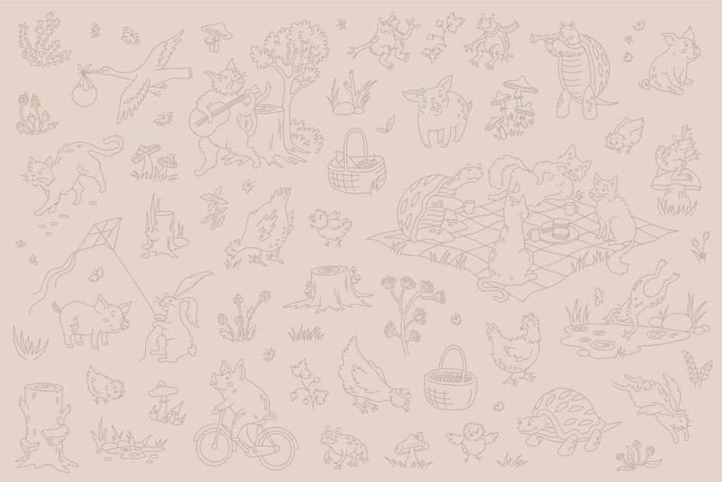 Forest animals calm beige and brown