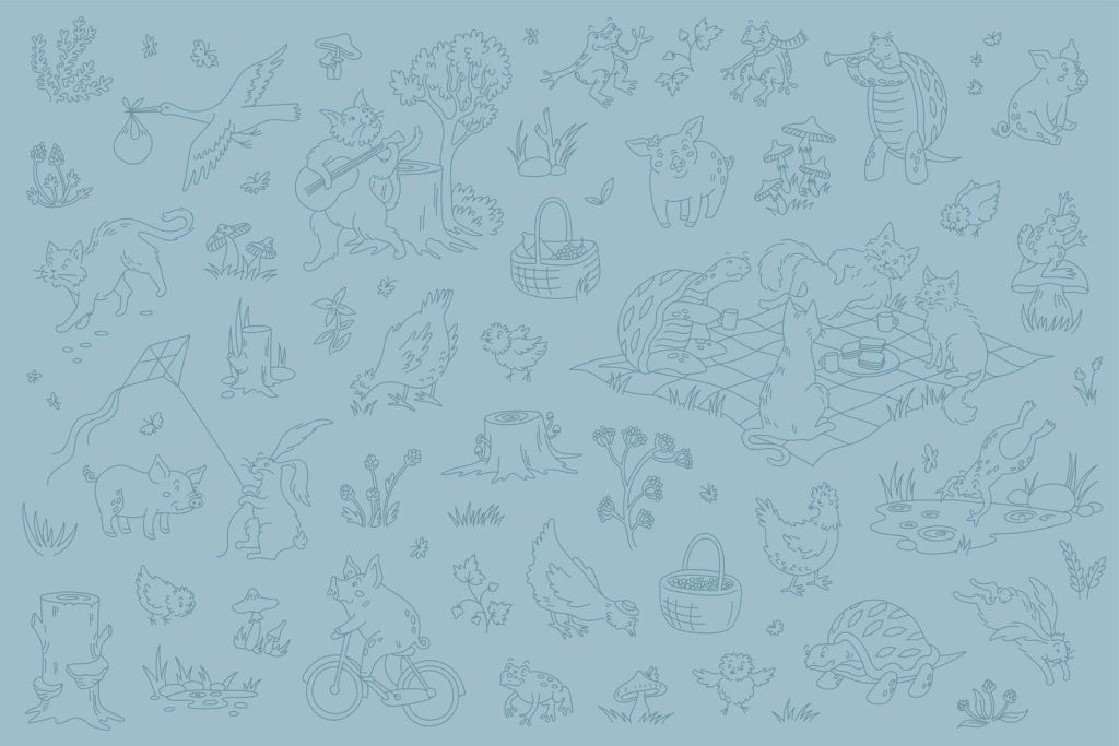 forest animals calm blue
