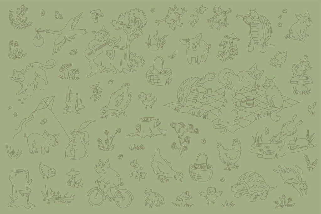 forest animals quiet green dark
