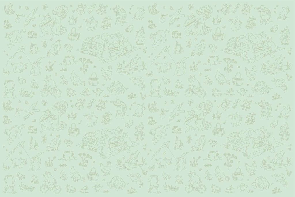 Forest animals calm mint green light print