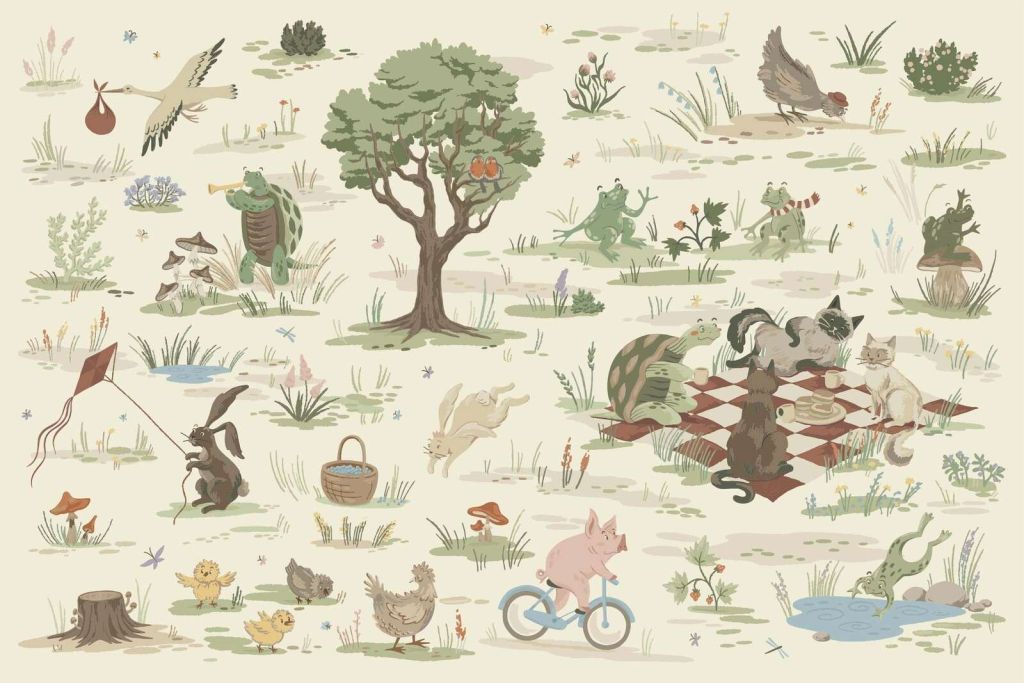 colored forest animals
